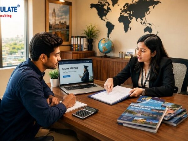Student discussing study abroad loan options Student discussing study abroad loan options